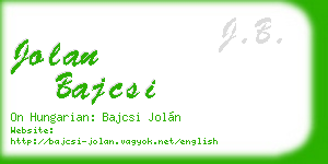 jolan bajcsi business card